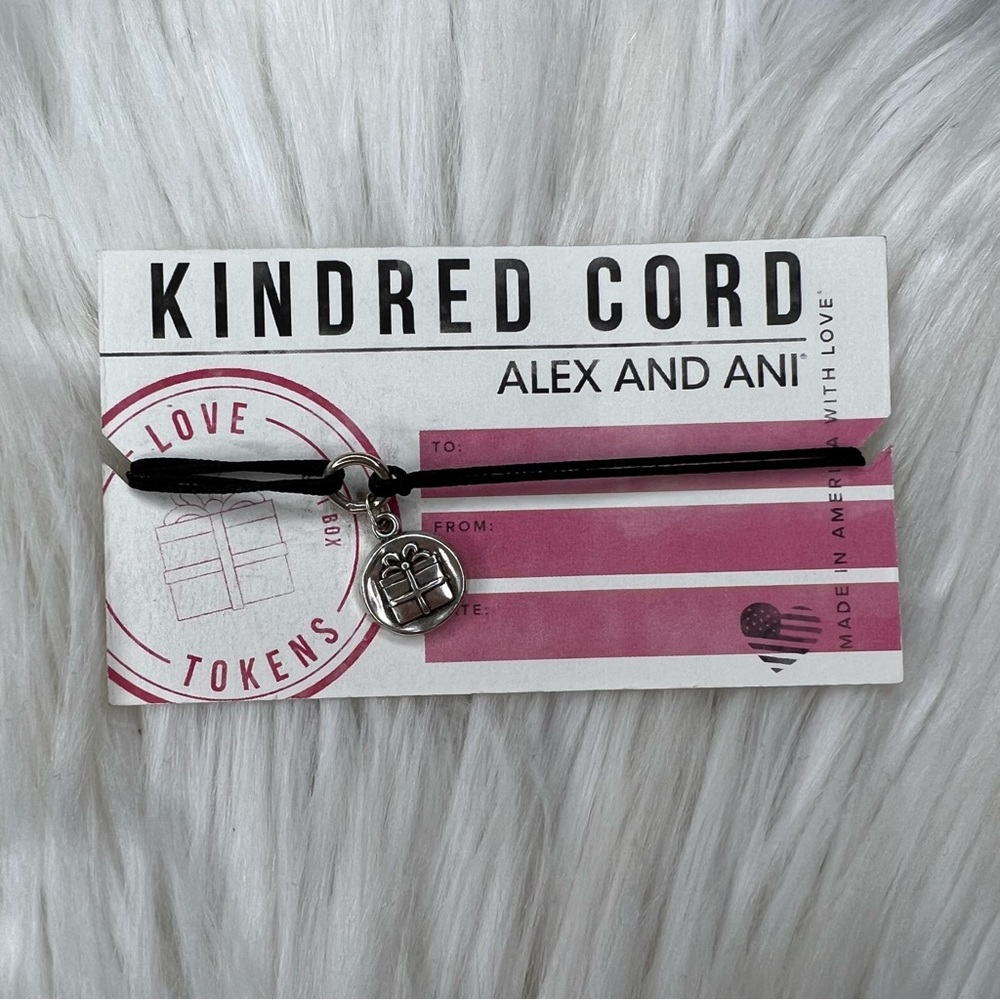 Alex and Ani Kindred Cord Pull Cord Gift Box Rafaelian Silver Charm Bracelet